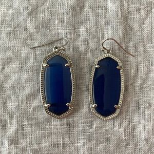 Kendra Scott Elle silver drop earrings in navy